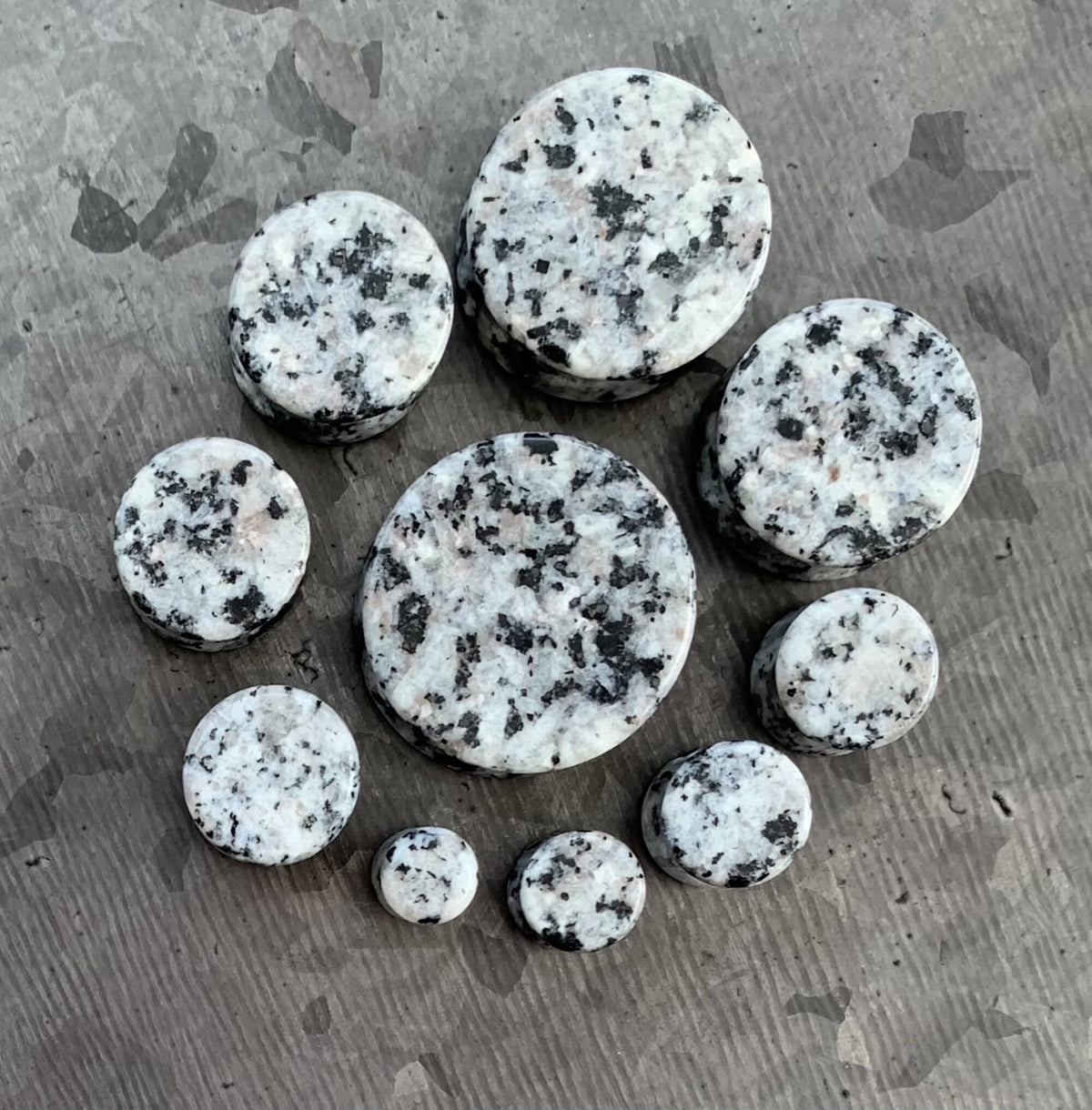 PAIR of Unique Black Sesame Natural Organic Stone Double Flare Stone Plugs/Tunnels - Gauges 2g (6.5mm) up to 1" (25mm) available!