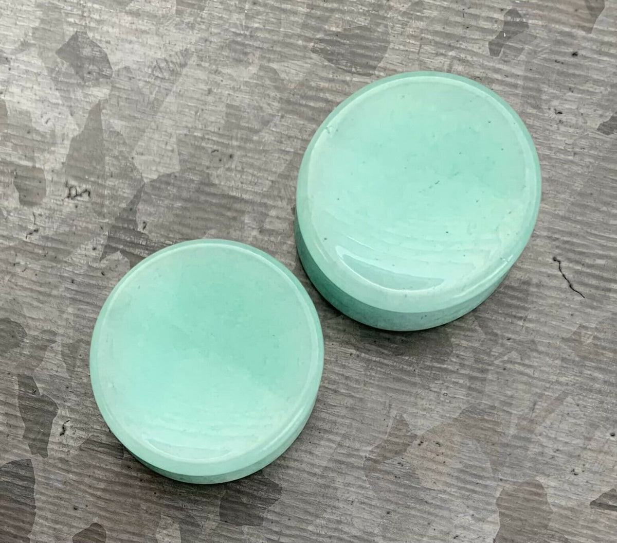 PAIR of Stunning Concave Amazonite Organic Stone Double Flare Plugs - Gauges 2g (6mm) up to 1" (25mm) available!