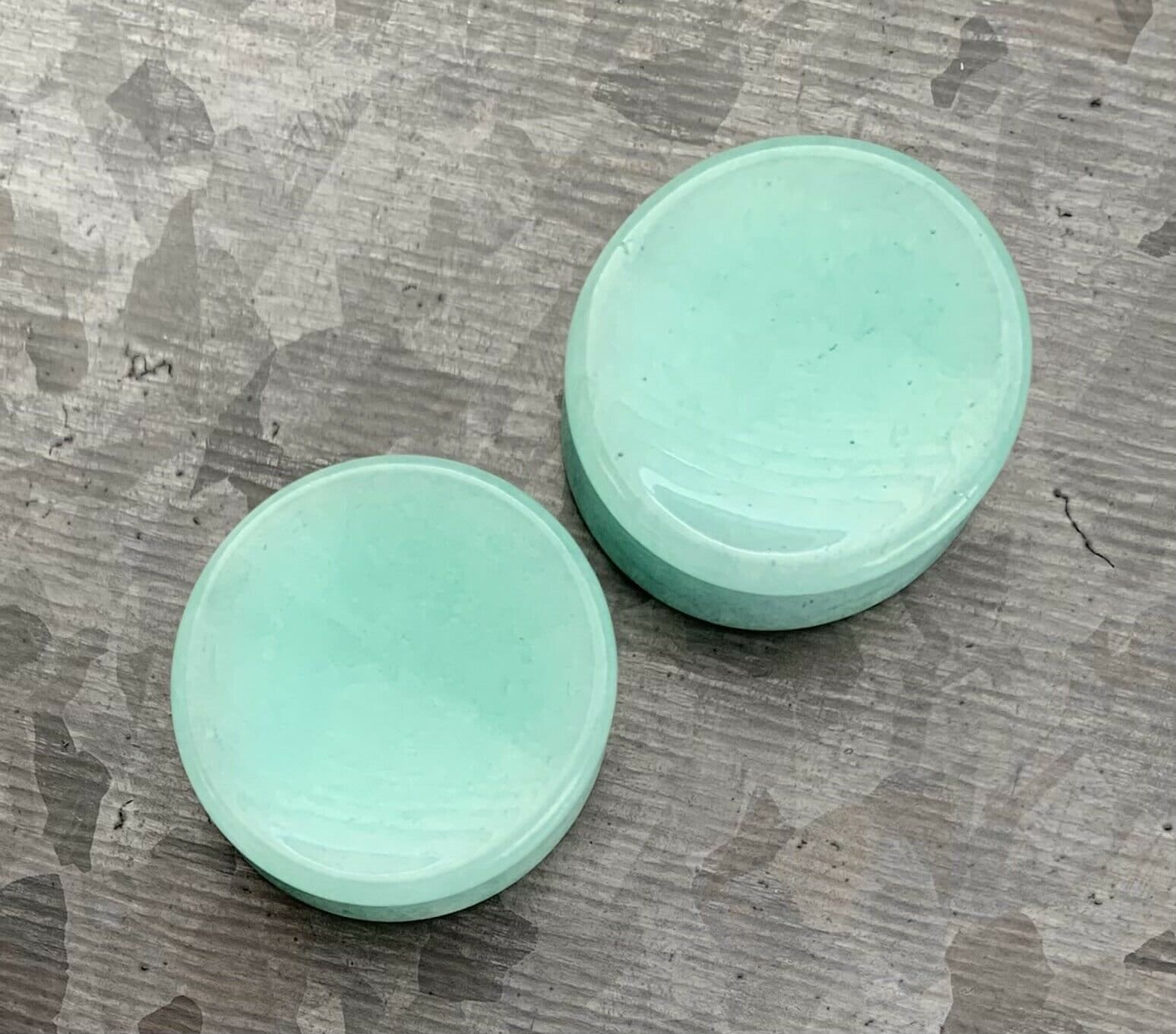 PAIR of Stunning Concave Amazonite Organic Stone Double Flare Plugs - Gauges 2g (6mm) up to 1" (25mm) available!