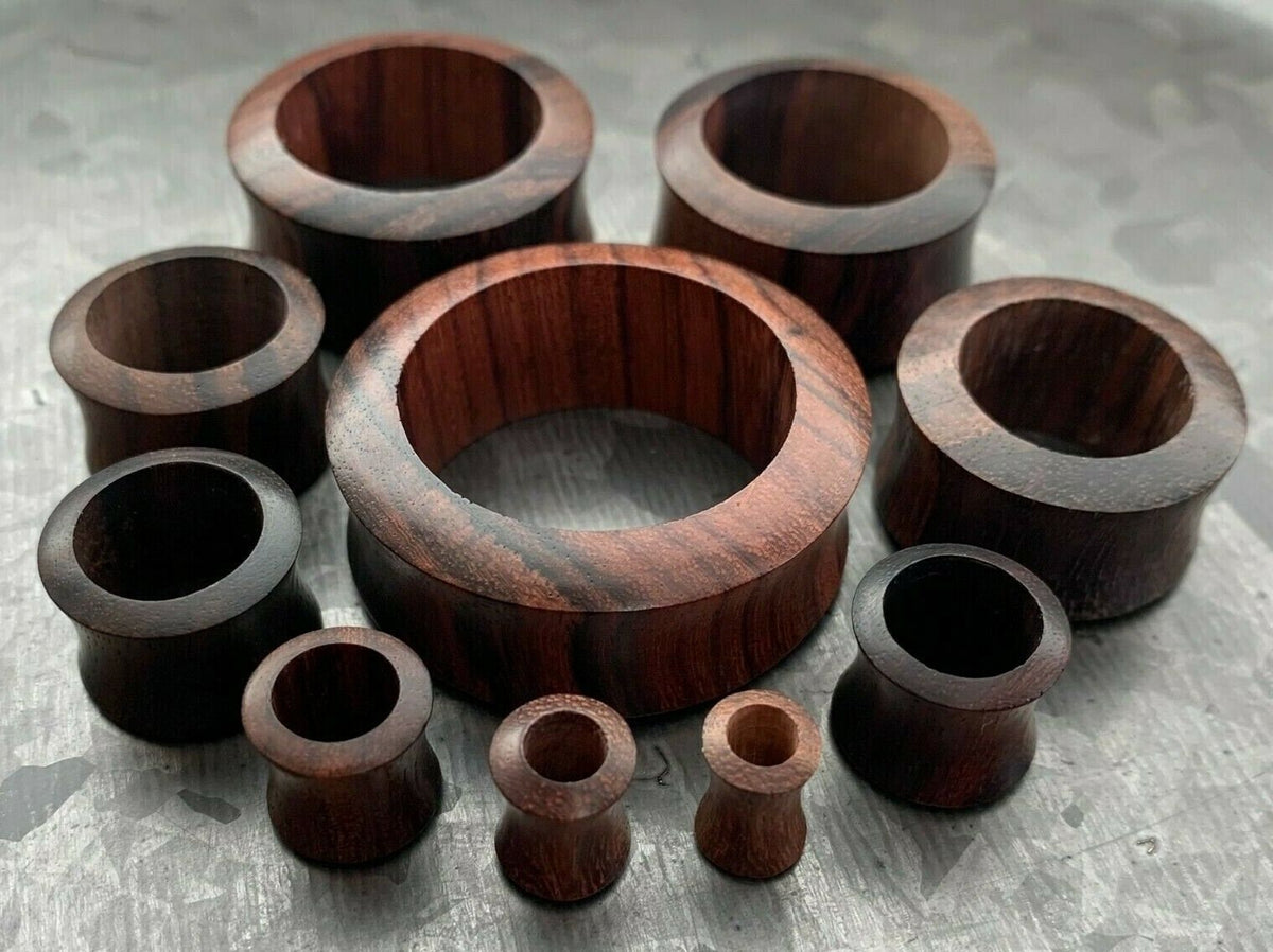 PAIR of Unique Organic Sono Wood Tunnels/Plugs - Gauges 2g (6mm) up to 1&1/2" (38mm) available!