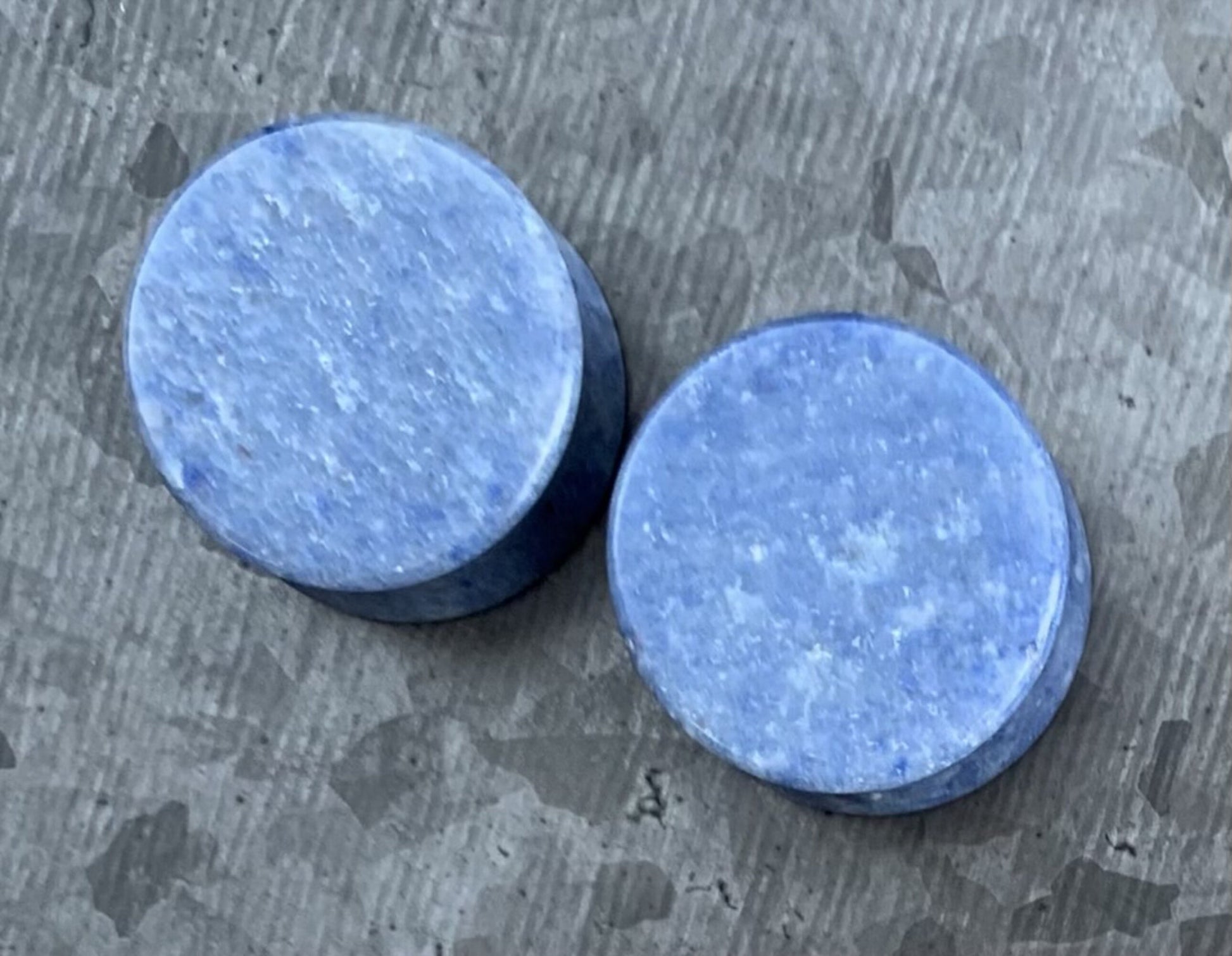 PAIR of Stunning Blue Aventurine Natural Organic Stone Double Flare Stone Plugs/Tunnels - Gauges 2g (6mm) up to 1" (25mm) available!