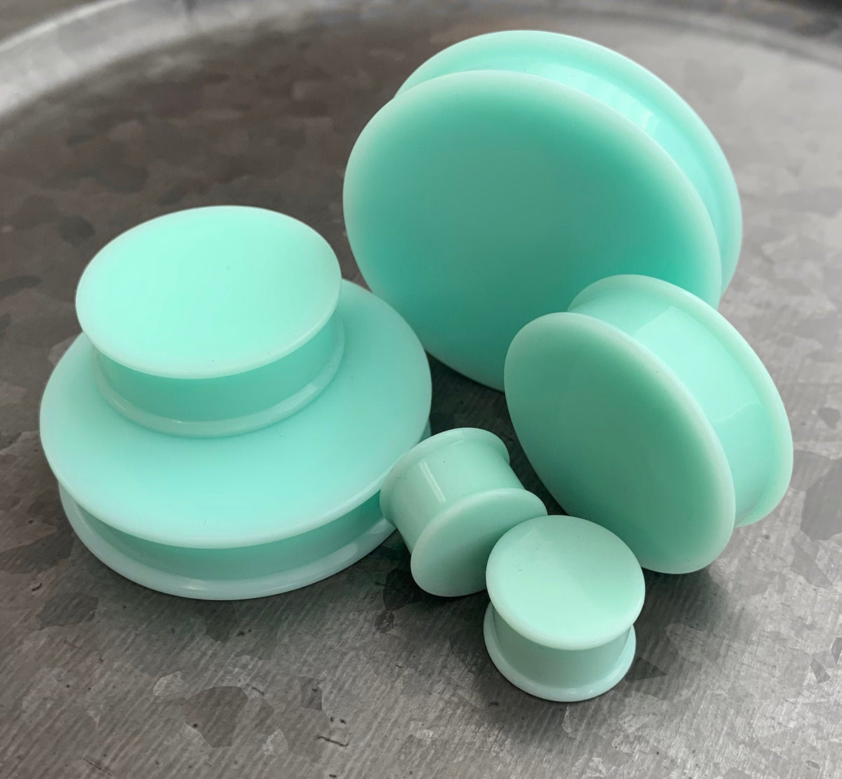 PAIR of Stunning Teal Solid Silicone Double Flare Plugs - Gauges 2g (6mm) up to 2" (51mm) available!