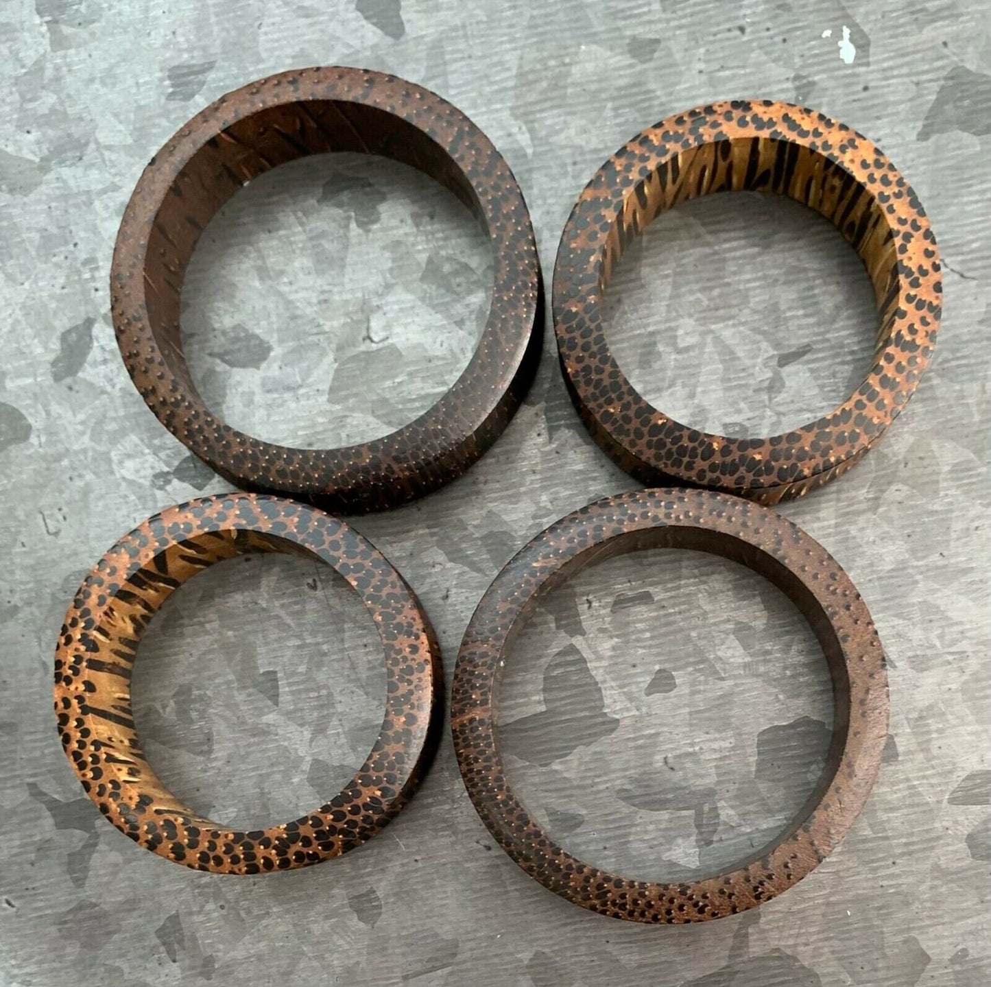 PAIR of Stunning Organic Palm Wood Tunnels / Plugs - Gauges 1" (25mm) thru 52mm (a little over 2") available!