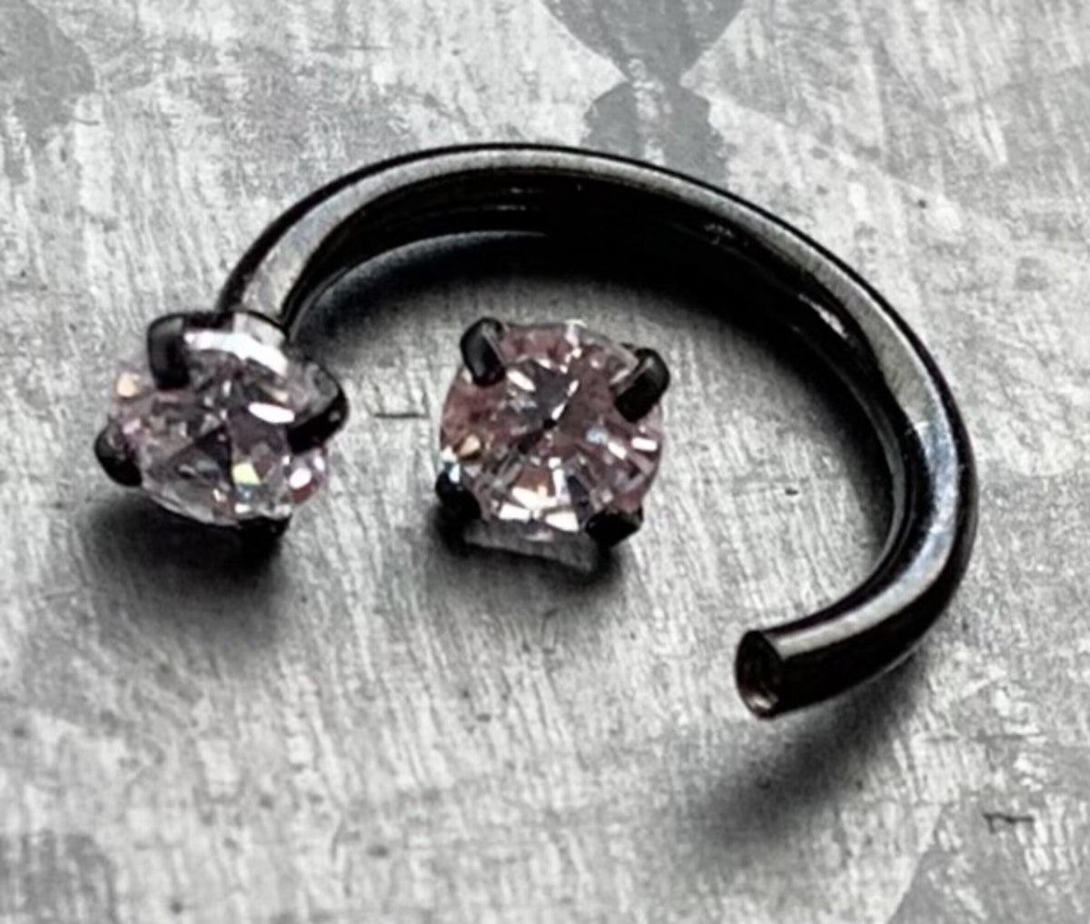 1pc Beautiful Internally Threaded Prong Set Gems Circular Horseshoe Barbell - 16g Septum, Helix Ring - You Choose Your Color!