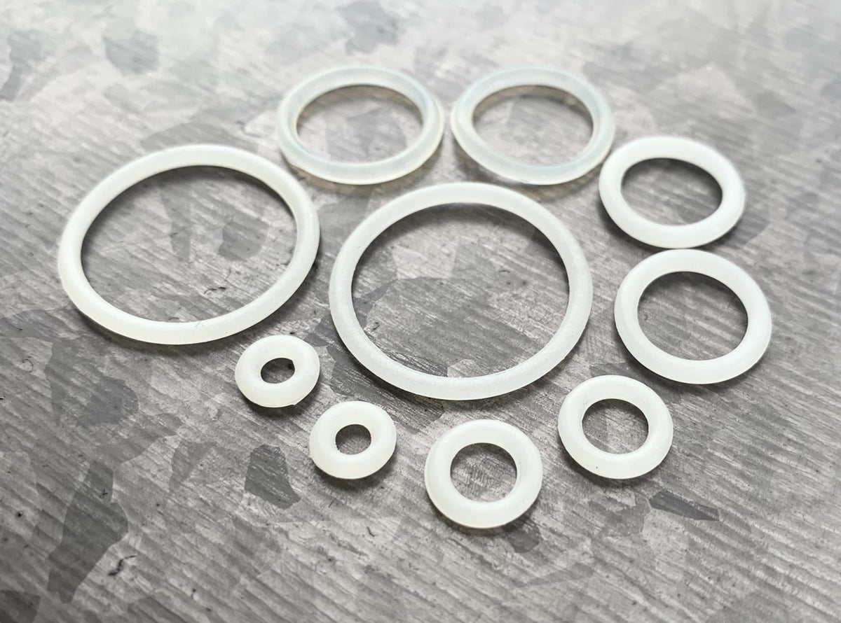 10 pack of Glow in the Dark Replacement O-Rings Bands for Plugs or Tunnels - 13 more colors available!
