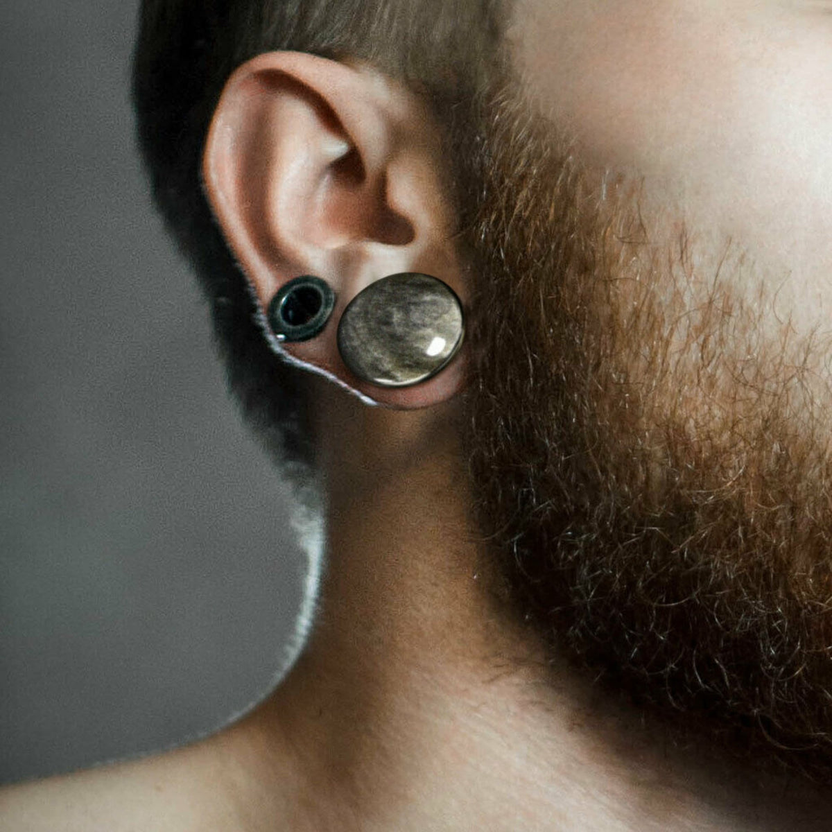 PAIR of Stunning Golden Obsidian Organic Double Flare Stone Plugs - Gauges 2g (8mm) up thru 1" (25mm) available!