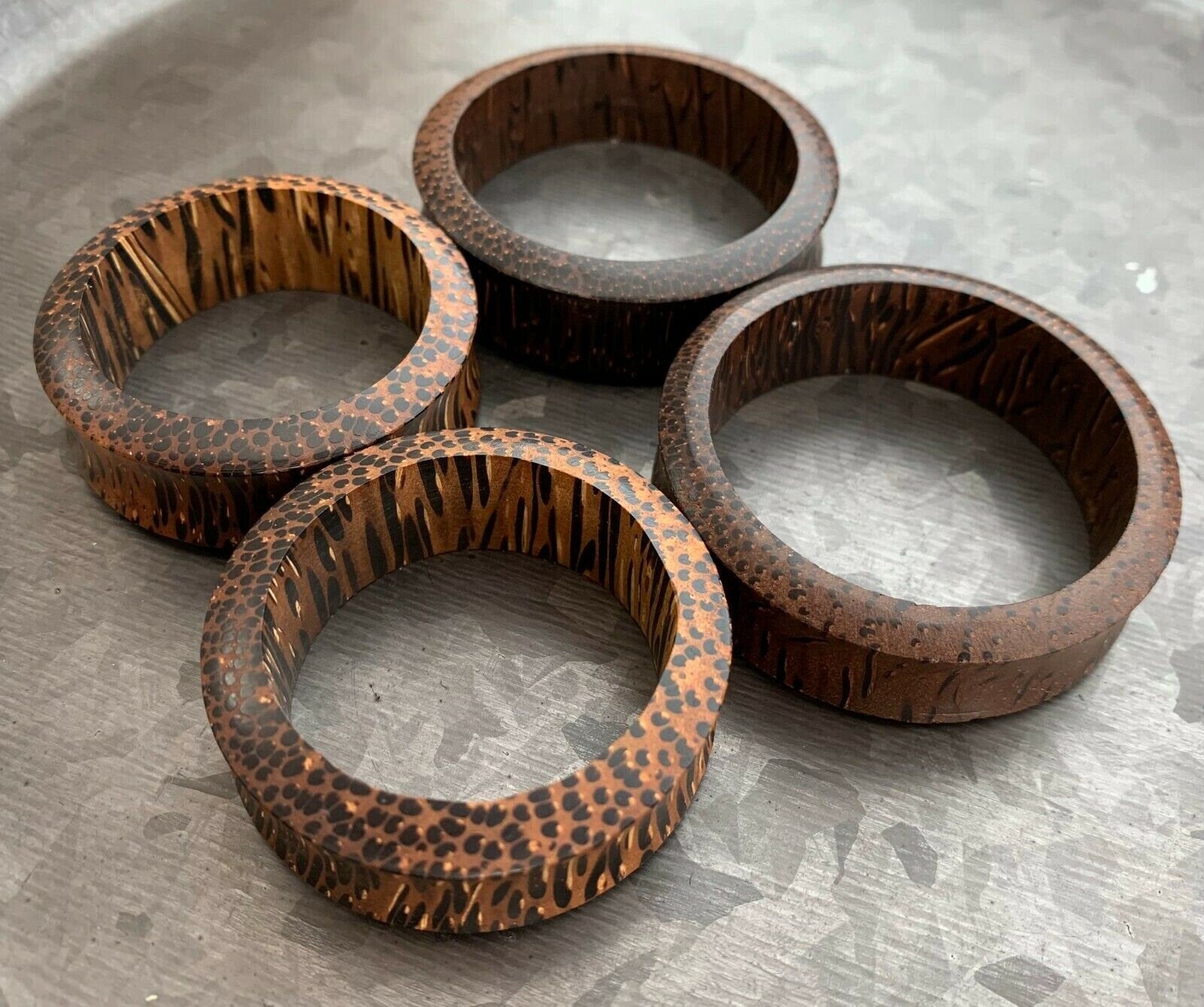 PAIR of Stunning Organic Palm Wood Tunnels / Plugs - Gauges 1" (25mm) thru 52mm (a little over 2") available!