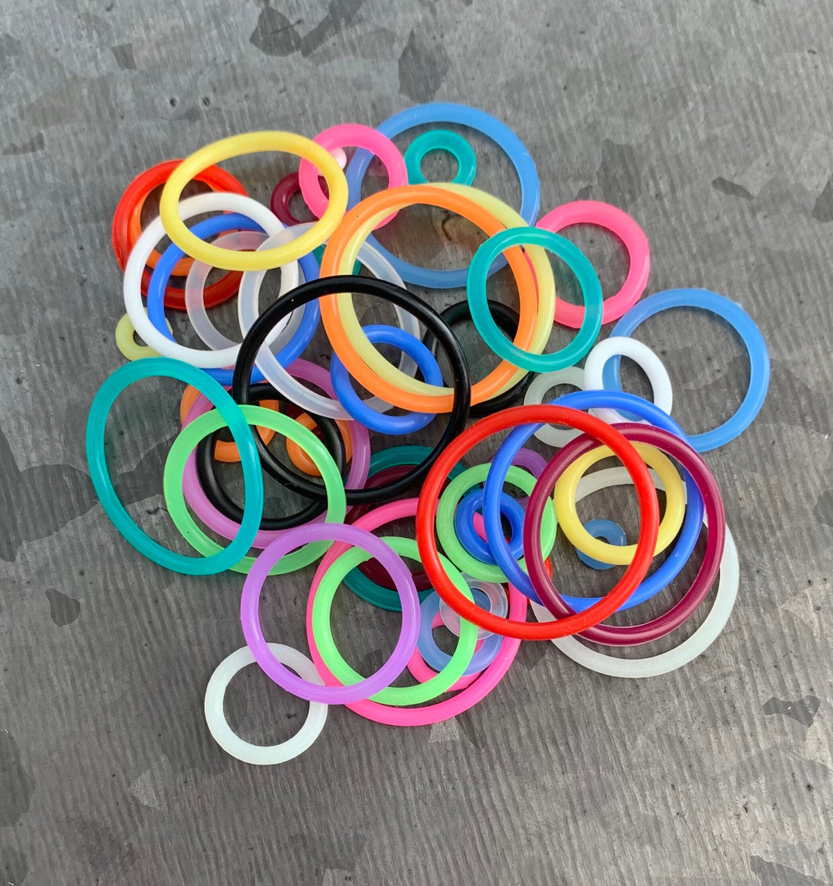 10 pack of Red Replacement O-Rings Bands for Plugs or Tunnels - 13 more colors available!