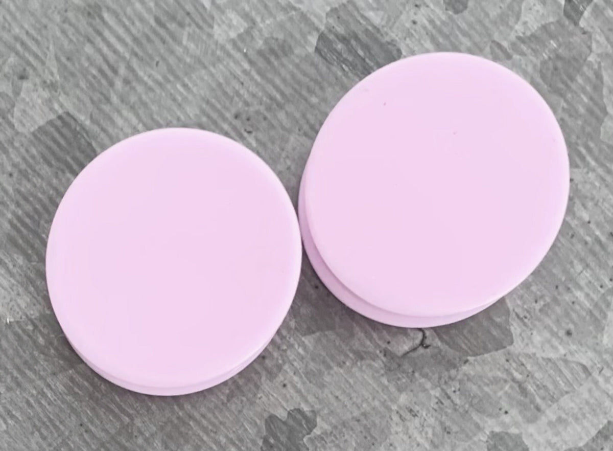PAIR of Beautiful Lavender Solid Silicone Double Flare Plugs - Gauges 2g (6mm) up to 1" (25mm) available!
