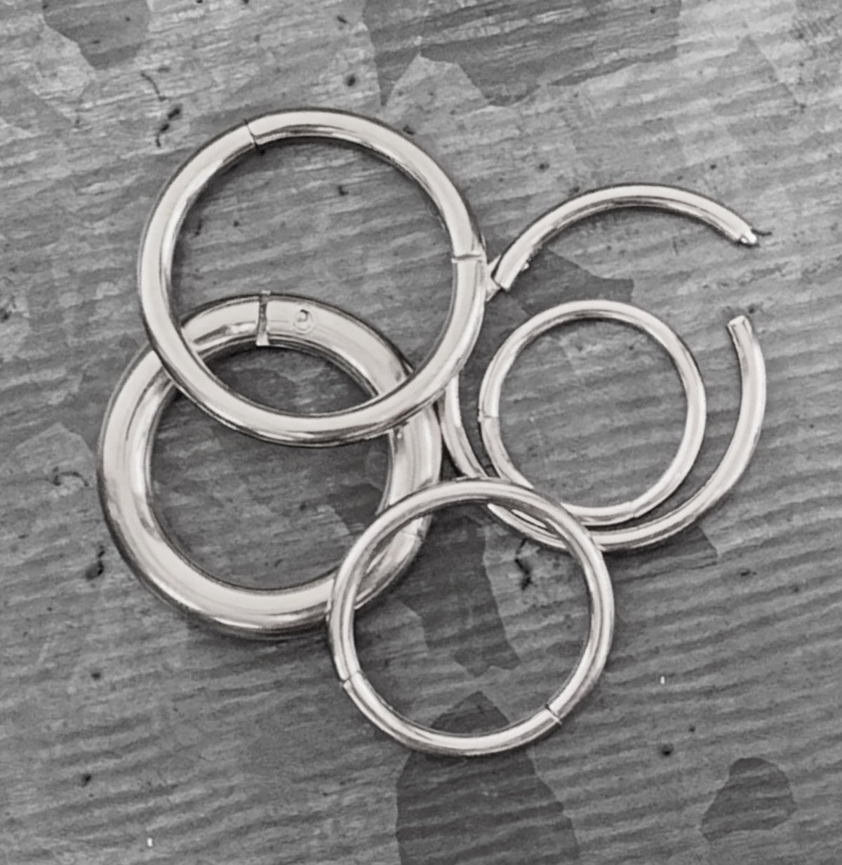 1 Piece of Beautiful Silver Steel Hinged Segment Septum Ring/Hoop - Gauges 10g, 12g, 14g, 16g, 18g & 20g available!