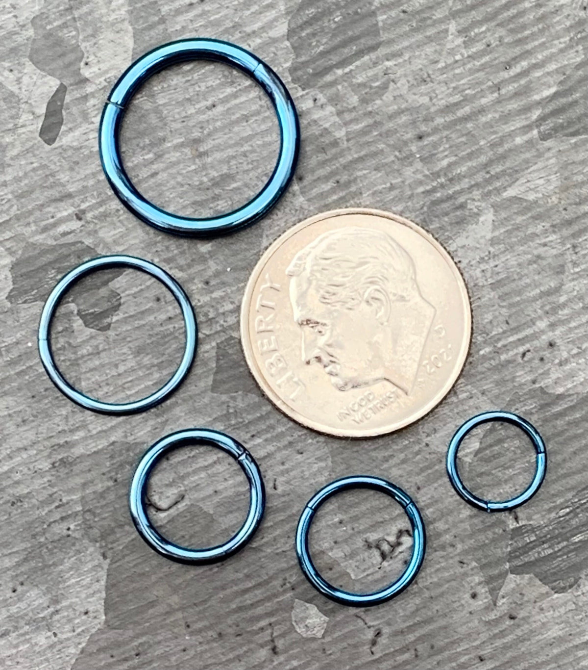 1 Piece of Stunning Blue Hinged Segment Septum Ring/Hoop - Gauges 14g, 16g, 18g & 20g available!