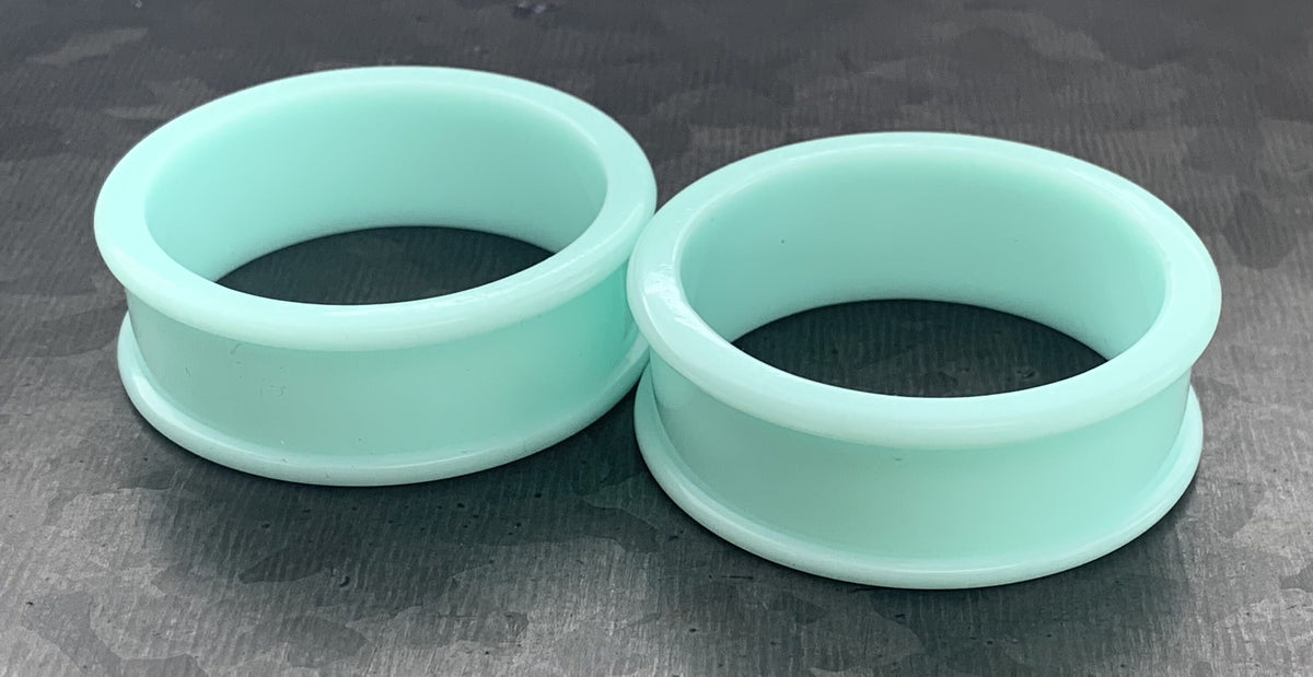 PAIR of Unique Teal Silicone Double Flare Tunnels - Gauges 2g (6mm) up to 2" (51mm) available!