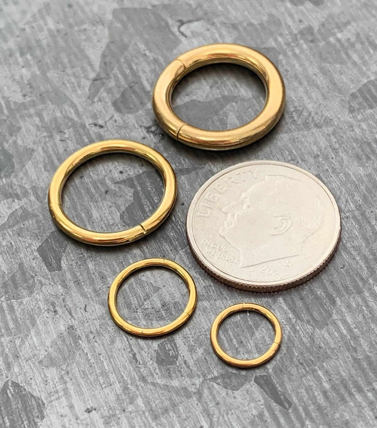 1 Piece of Stunning Gold Hinged Segment Septum Ring/Hoop - Gauges 10g, 12g, 14g, 16g, 18g & 20g available!