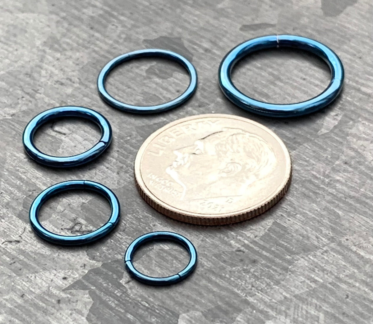 1 Piece of Stunning Blue Hinged Segment Septum Ring/Hoop - Gauges 14g, 16g, 18g & 20g available!