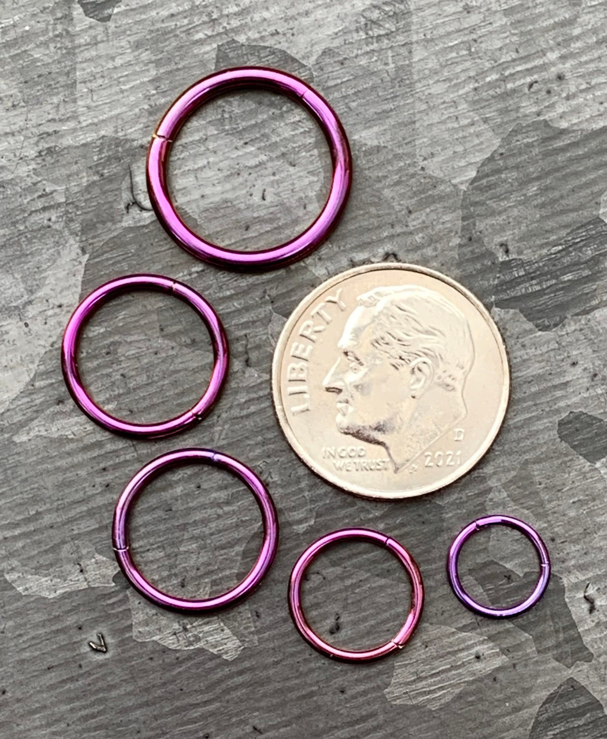 1 Piece of Unique Purple Hinged Segment Septum Ring/Hoop - Gauges 14g, 16g, 18g & 20g available!