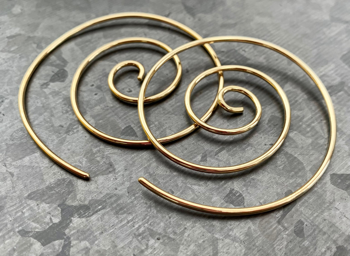 PAIR of Unique Large Steel Spiral Coiled Tapers - Gauges 14g (1.6mm) and 16g (1.2mm) available!