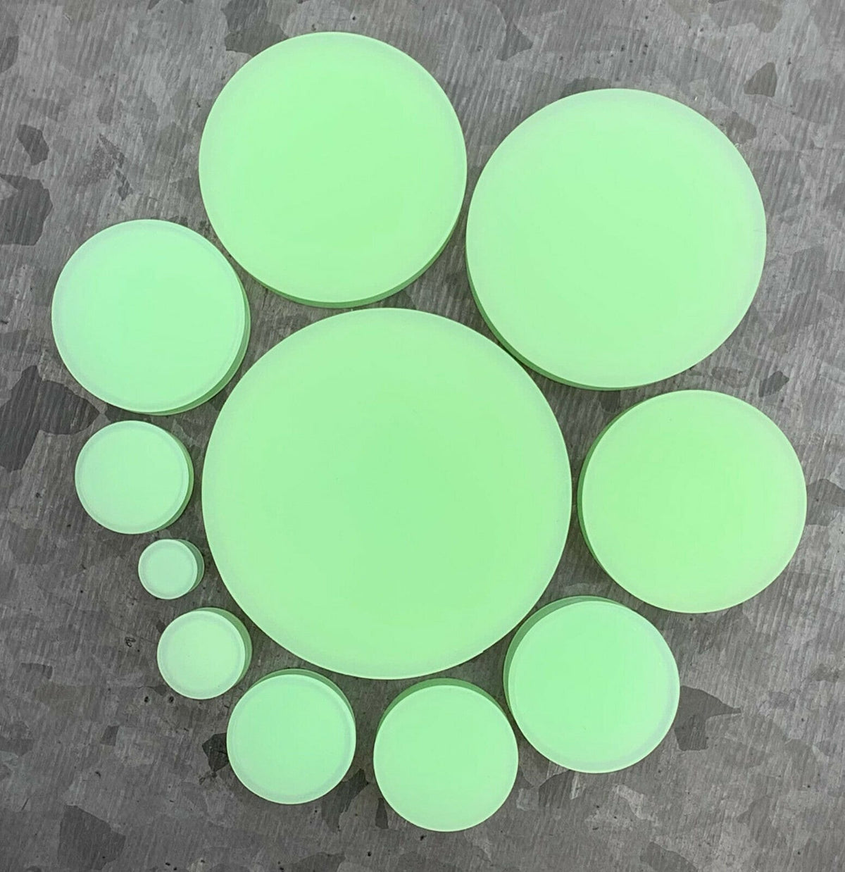 PAIR of Stunning Glow in the Dark Solid Silicone Double Flare Plugs - Gauges 2g (6mm) up to 2" (51mm) available!