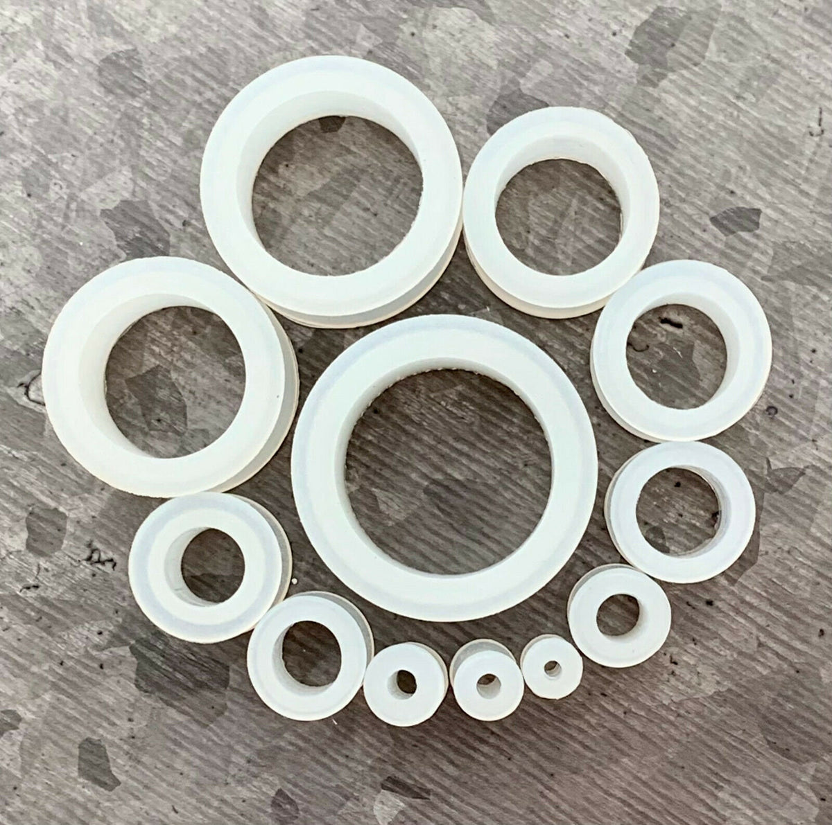 PAIR of Unique Glow in the Dark Silicone Double Flare Tunnels - Gauges 2g (6mm) up to 1" (25mm) available!