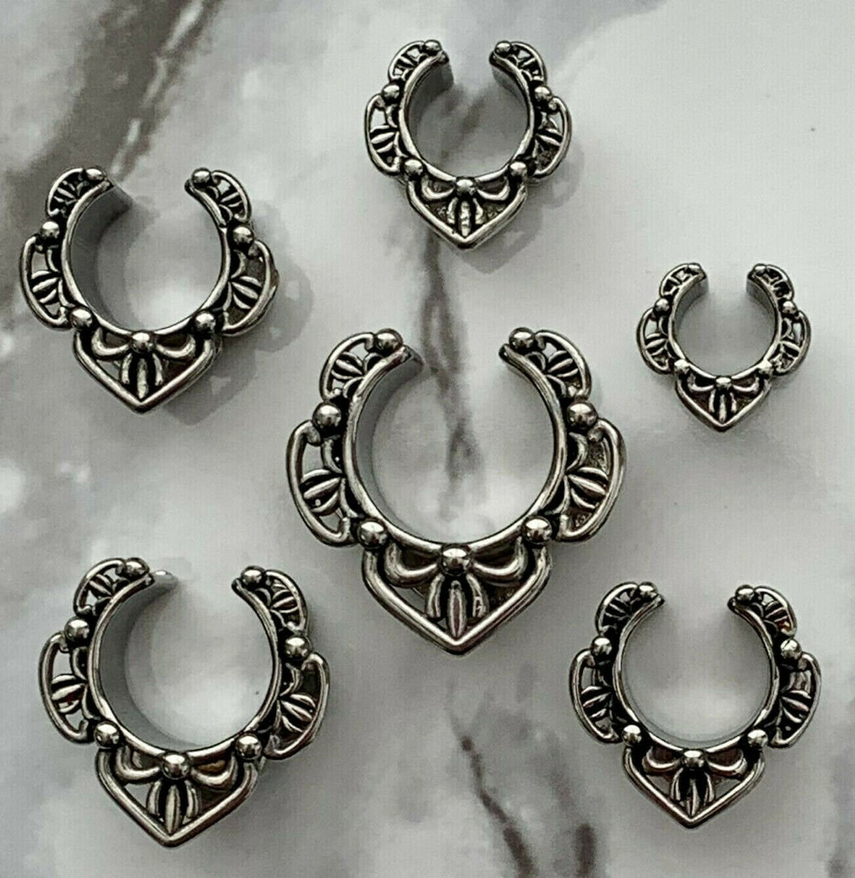 PAIR of Fretwork Ear Spreaders made with 316L ASTM F-138 Surgical Steel Tunnels/Plugs - Gauges 0g (8mm) thru 5/8" (16mm) available!