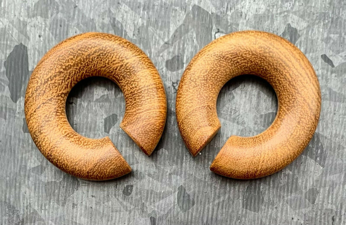 PAIR of Unique Jackfruit Wood Hoops Hanger Tapers/Plugs - Gauges 2g (6mm) thru 00g (10mm) available!