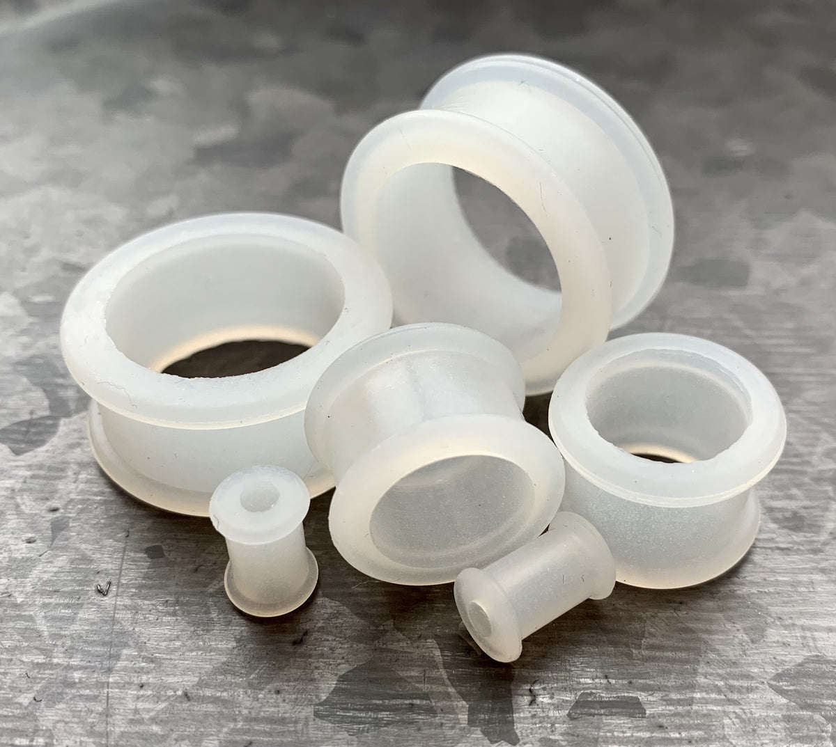 PAIR of Unique Glow in the Dark Silicone Double Flare Tunnels - Gauges 2g (6mm) up to 1" (25mm) available!