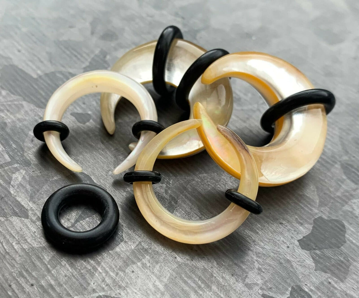 PAIR of Stunning Organic Mother of Pearl Resin Buffalo Tapers - Gauges 8g (3mm) thru 00g (10mm) Available!