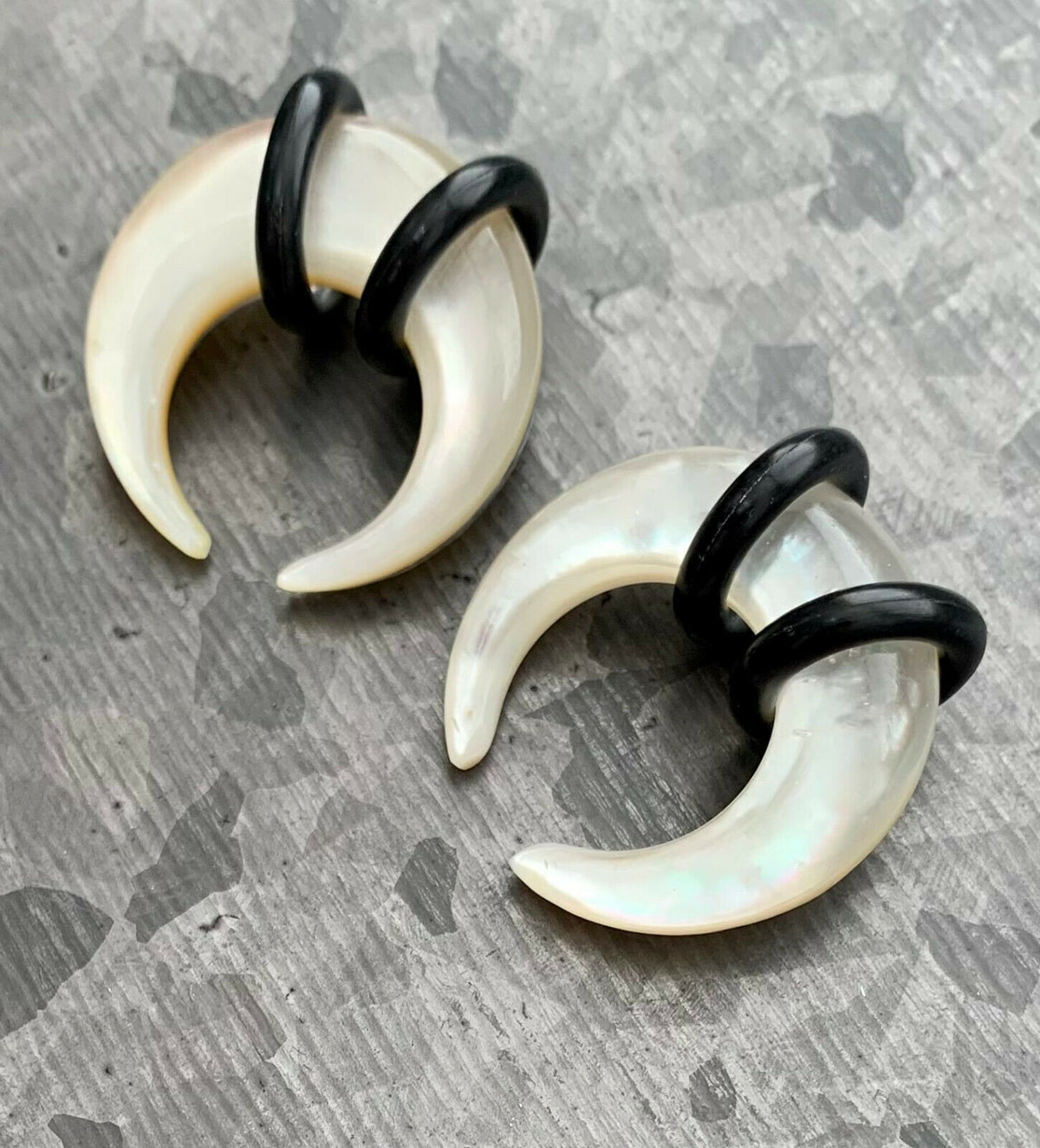 PAIR of Stunning Organic Mother of Pearl Resin Buffalo Tapers - Gauges 8g (3mm) thru 00g (10mm) Available!