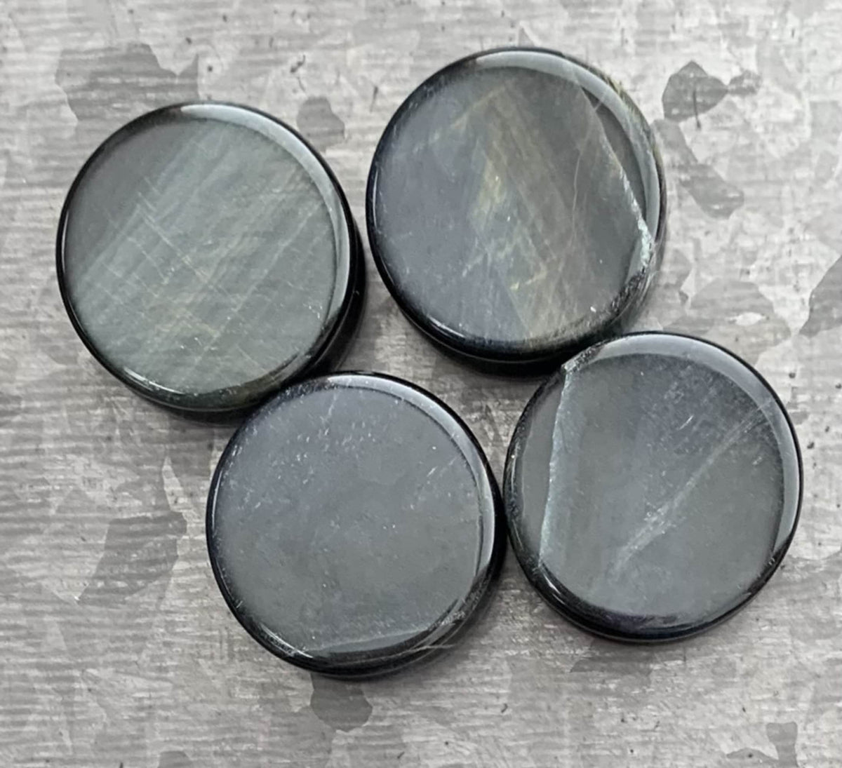 ALL 3 PAIR of Stunning Yellow, Blue & Red Tiger Eye Organic Stone Plugs - Double Flare - Gauges 6g thru 1"