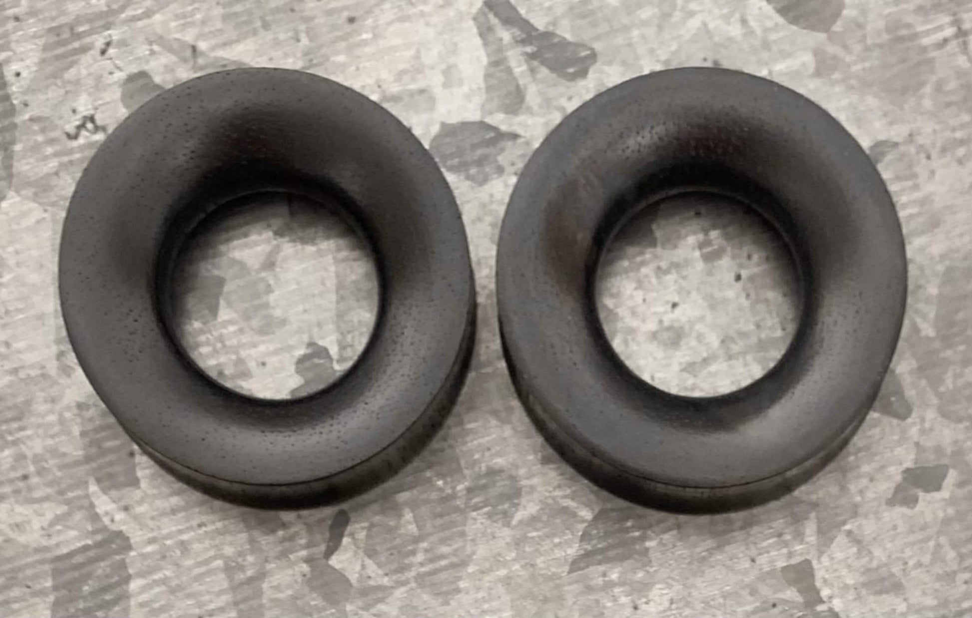 PAIR of Beautiful Concave Organic Black Areng Wood Double Flare Tunnels - Gauges 4g (5mm) thru 1&3/8" (35mm) available!