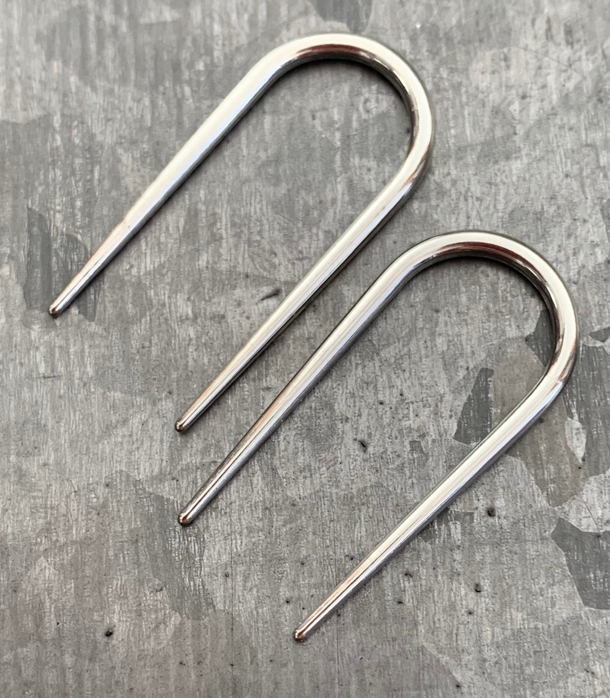 PAIR of Unique Surgical Steel U-Shaped Tapers Plugs - Gauges 14g (1.6mm) thru 10g (2.5mm) available!