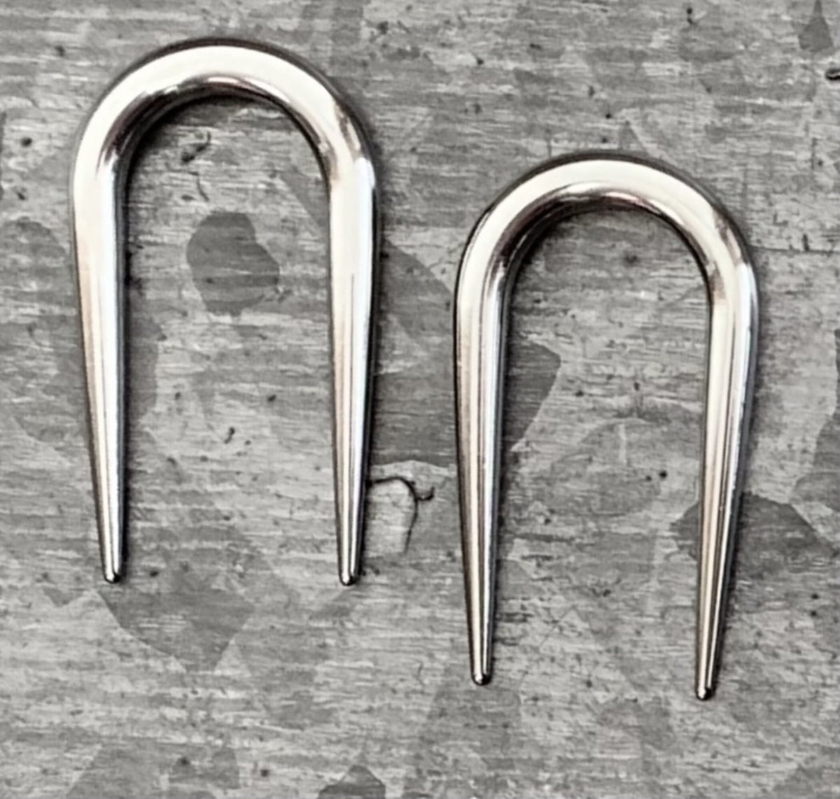 PAIR of Unique Surgical Steel U-Shaped Tapers Plugs - Gauges 14g (1.6mm) thru 10g (2.5mm) available!