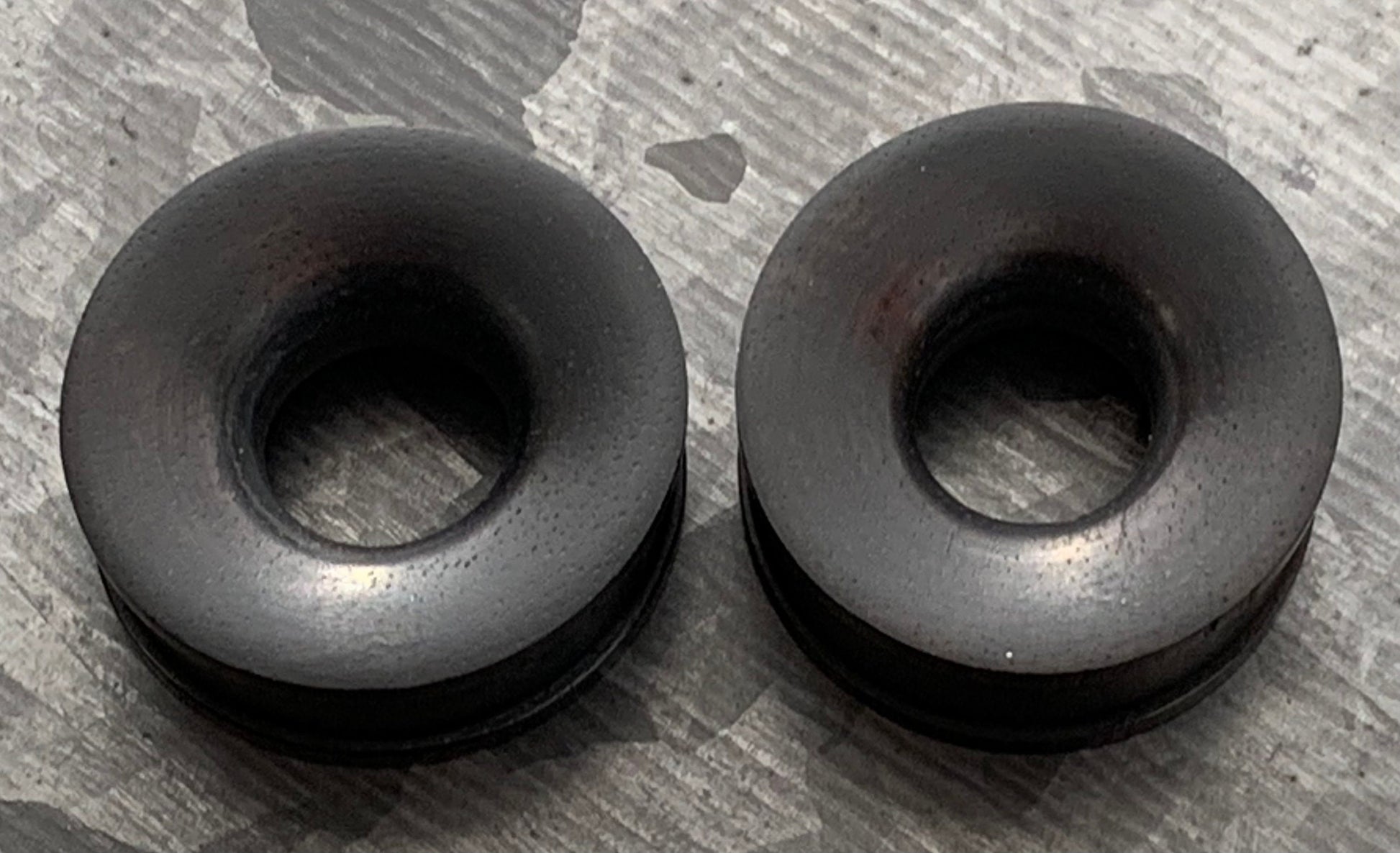 PAIR of Unique Organic Ebony Wood Concave Grooves Tunnels - Gauges 2g (6mm) up to 1" (25mm) available!