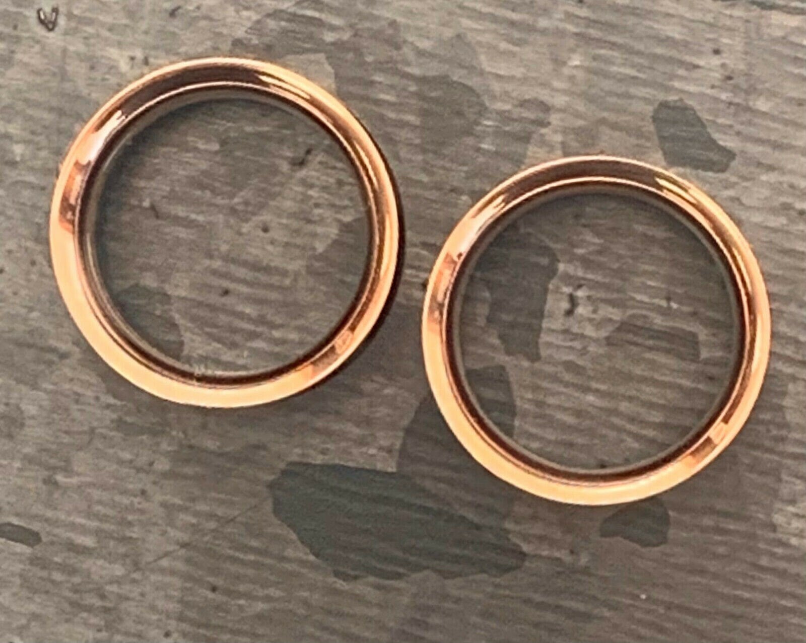 PAIR of Beautiful Black and Rose Gold Internally Threaded Tunnels/Plugs - Gauges 2g (6mm) thru 3/4" (19mm) Available!