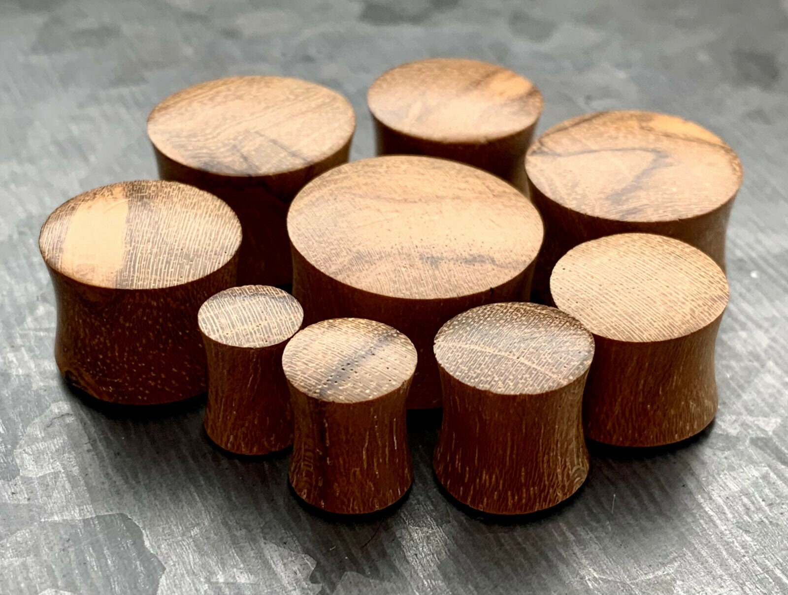 PAIR of Beautiful Organic Teak Wood Convex Saddle Double Flare Plugs/Tunnels - Gauges 2g (6mm) up to 3/4" (19mm) available!