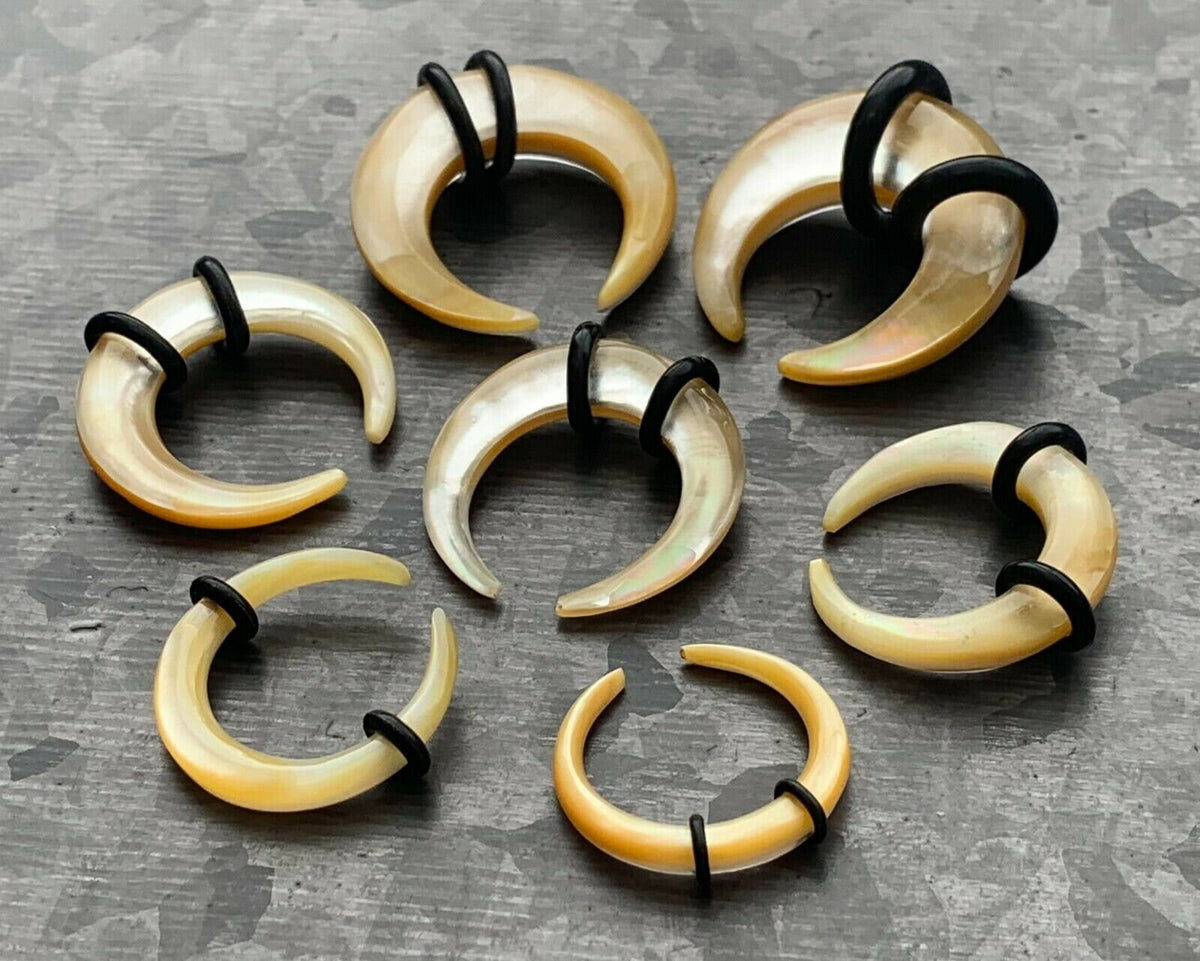 PAIR of Stunning Organic Mother of Pearl Resin Buffalo Tapers - Gauges 8g (3mm) thru 00g (10mm) Available!