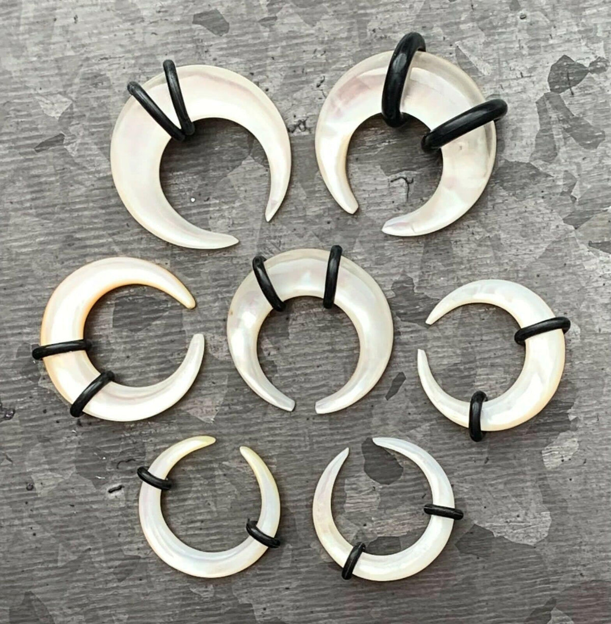 PAIR of Stunning Organic Mother of Pearl Resin Buffalo Tapers - Gauges 8g (3mm) thru 00g (10mm) Available!