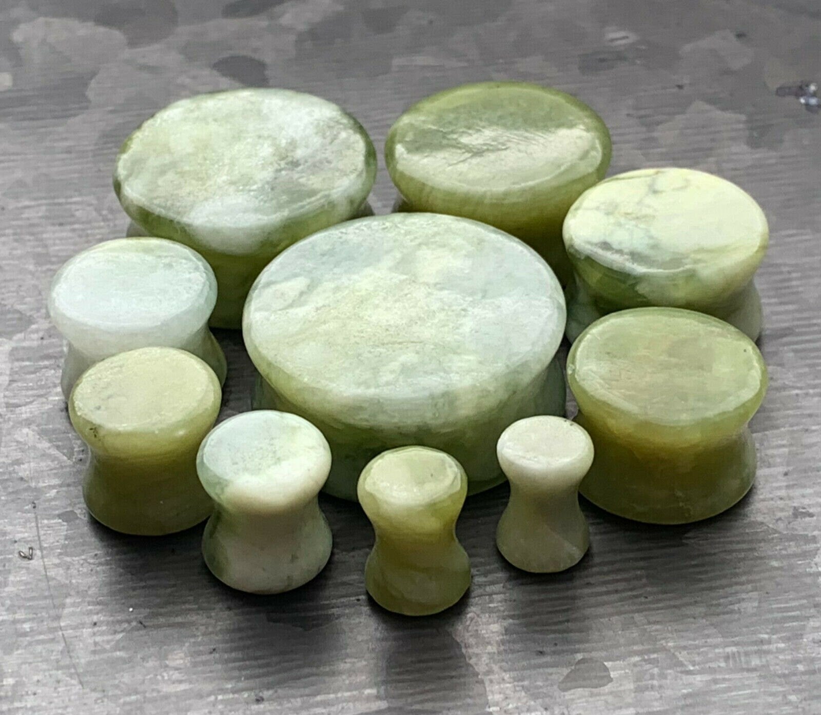 PAIR of Unique Natural South Jade Organic Stone Plugs - Gauges 4g (5mm) up to 1" (25mm) available!