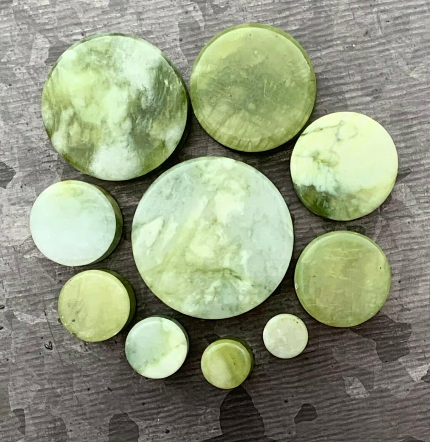 PAIR of Unique Natural South Jade Organic Stone Plugs - Gauges 4g (5mm) up to 1" (25mm) available!