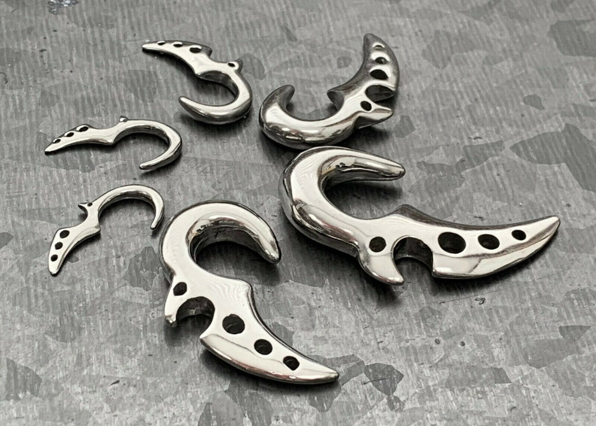PAIR of Unique Claw / Fang Style Steel Tapers