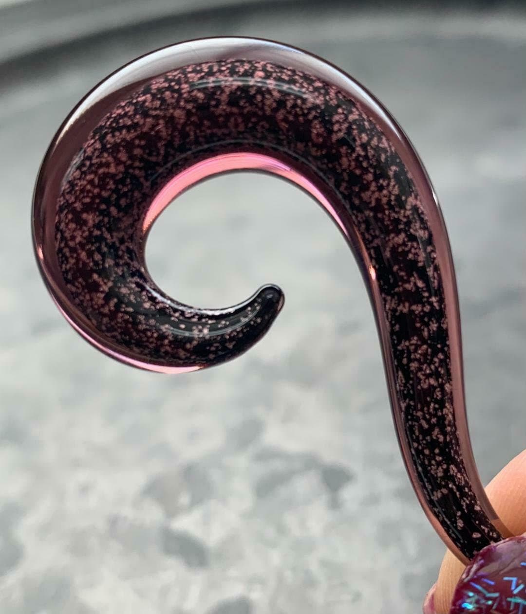 PAIR of Beautiful Purple Glass Spiral Taper Plugs - Expanders Gauges - 2g (6mm) thru 1/2" (12mm) available!