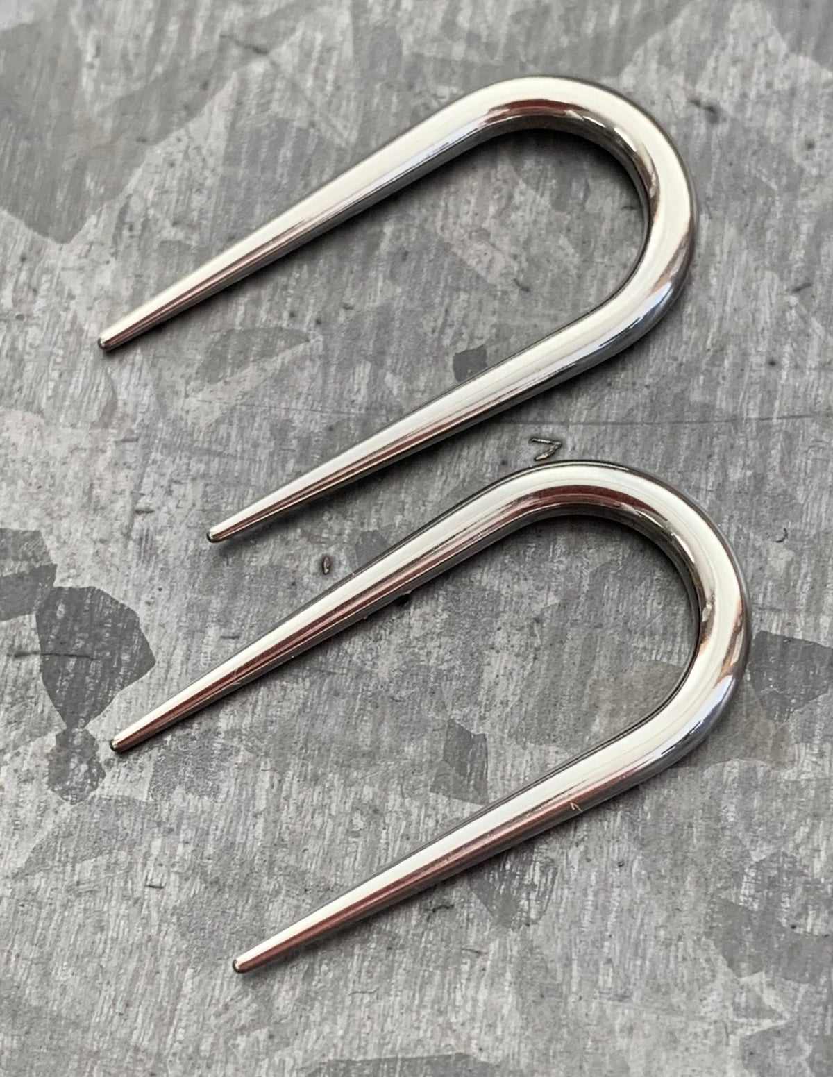 PAIR of Unique Surgical Steel U-Shaped Tapers Plugs - Gauges 14g (1.6mm) thru 10g (2.5mm) available!