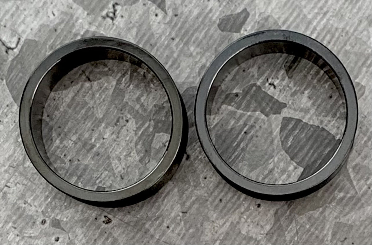 PAIR of Unique Black Saddle Double Flare Tunnels/Plugs - Gauges 2g (6mm) thru 1" (25mm) available!