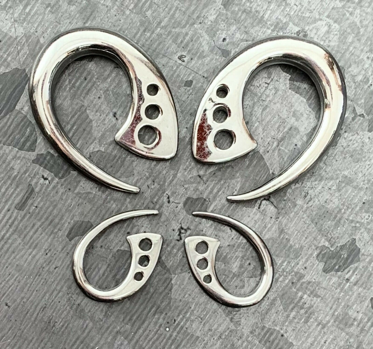 PAIR of Unique Surgical Steel Terrestrial Fin Tapers- only available in 4g!