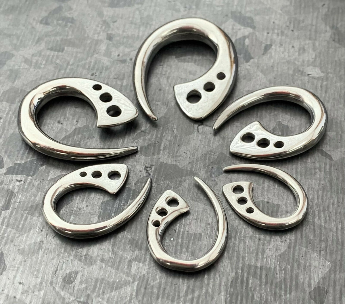 PAIR of Unique Surgical Steel Terrestrial Fin Tapers- only available in 4g!