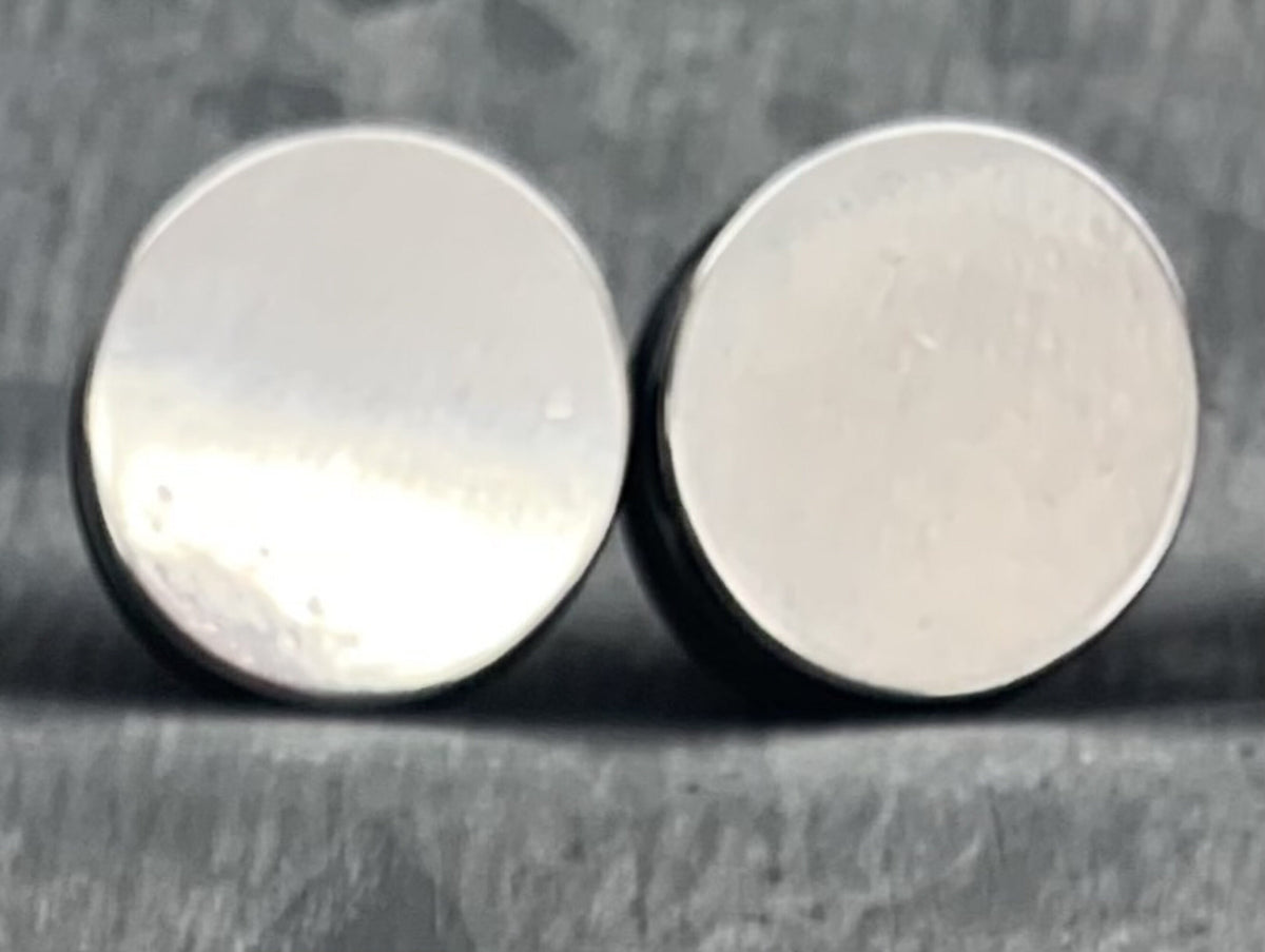 PAIR of Unique Surgical Steel Bullet Flat Head Plugs with O-Rings - Gauges 14g (1.6mm) thru 00g (10mm) Available!