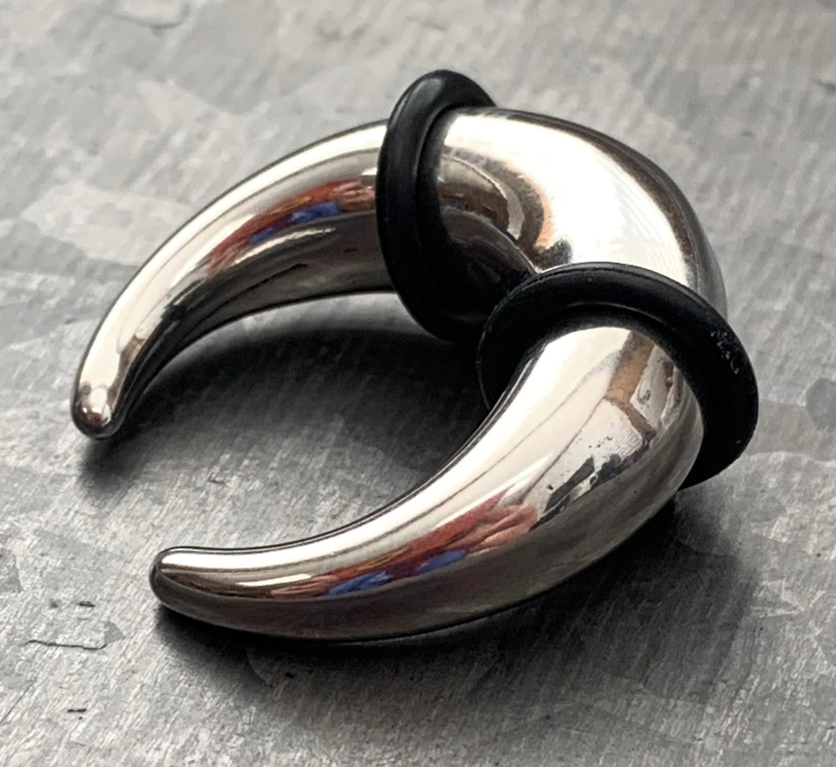 1 PIECE Solid 316L Surgical Steel Septum Ring / Buffalo Taper with O-Rings - Expander- Gauges 14g (1.6mm) thru 00g (10mm) Available!