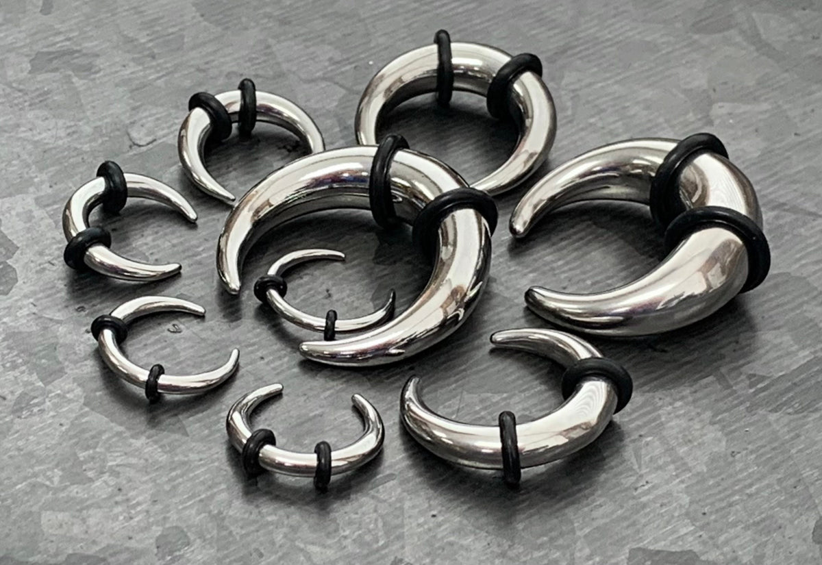 1 PIECE Solid 316L Surgical Steel Septum Ring / Buffalo Taper with O-Rings - Expander- Gauges 14g (1.6mm) thru 00g (10mm) Available!