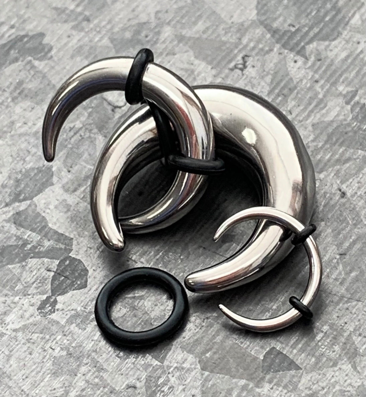 1 PIECE Solid 316L Surgical Steel Septum Ring / Buffalo Taper with O-Rings - Expander- Gauges 14g (1.6mm) thru 00g (10mm) Available!