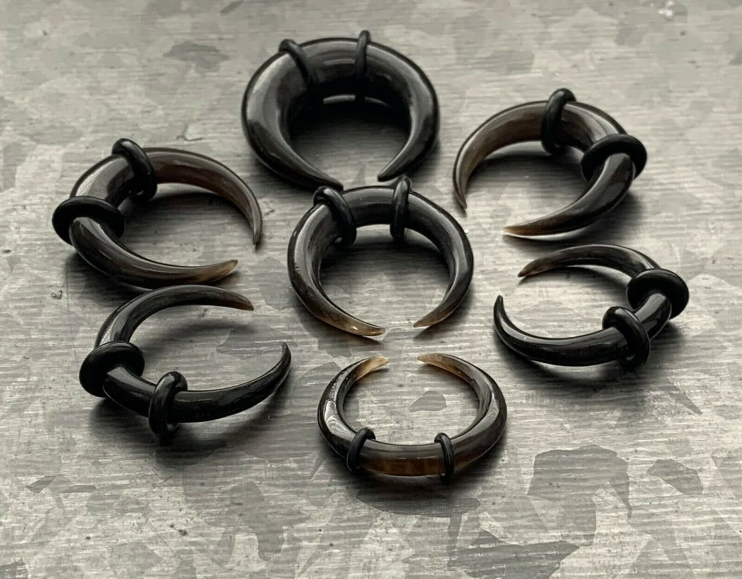 PAIR of Organic Farmed Buffalo Horn Tapers/Plugs with O-Rings - Expanders - Gauges 8g (3mm) thru 0g (8mm) Available!