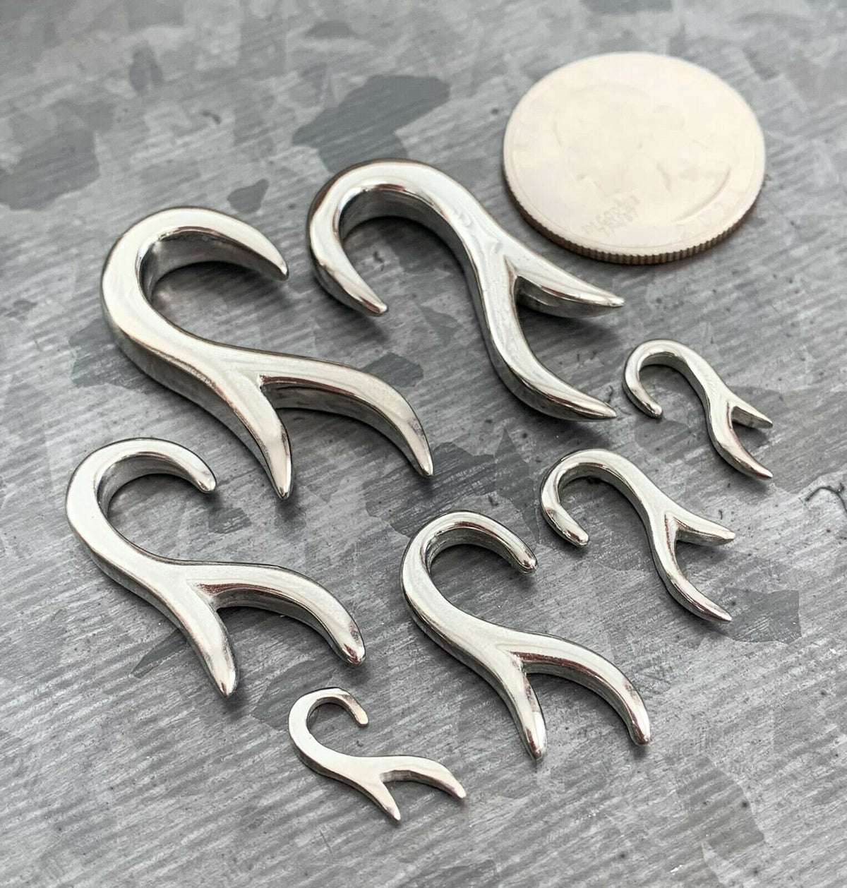 PAIR of Stunning Surgical Steel Serpentine Tapers/Plugs - Expander - Gauges 14g (1.6mm) thru 2g (6mm) Available!